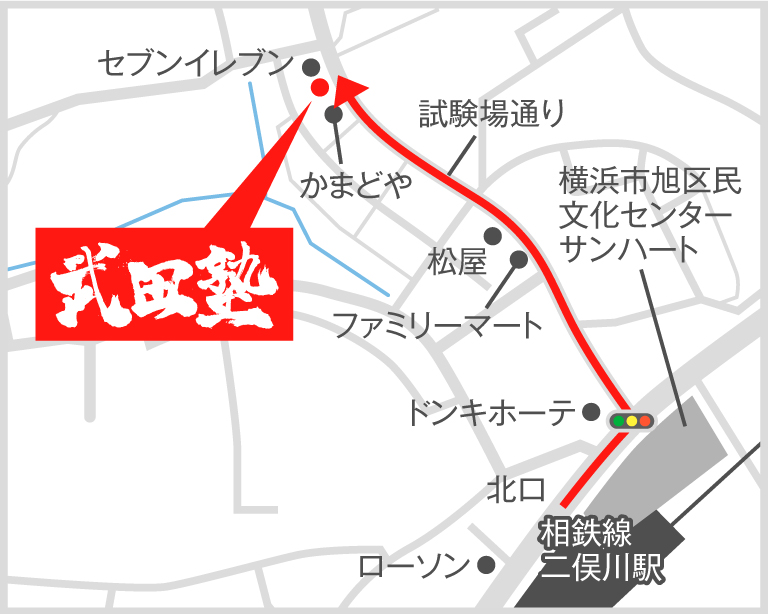 二俣川校地図